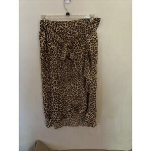 Faithfull the Brand womens maxi wrap skirt size US 8 brown leopard. Animal Print
